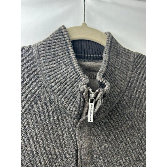 Tommy Bahama Men's XL Sweater Brown 1/4 Zip Mock Neck Pullover - Picture 14 of 16